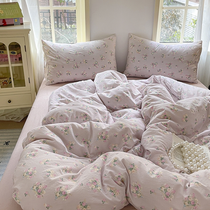 91家纺网 家纺一手货源 找家纺 水木坊 2025新款云感针织双层纱三件套四件套 奶油味的暗恋