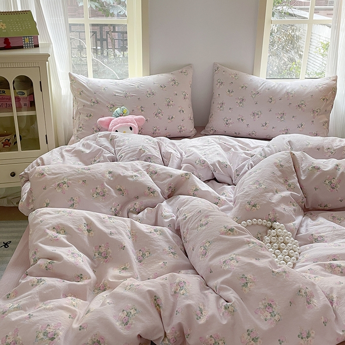 91家纺网 家纺一手货源 找家纺 水木坊 2025新款云感针织双层纱三件套四件套 奶油味的暗恋