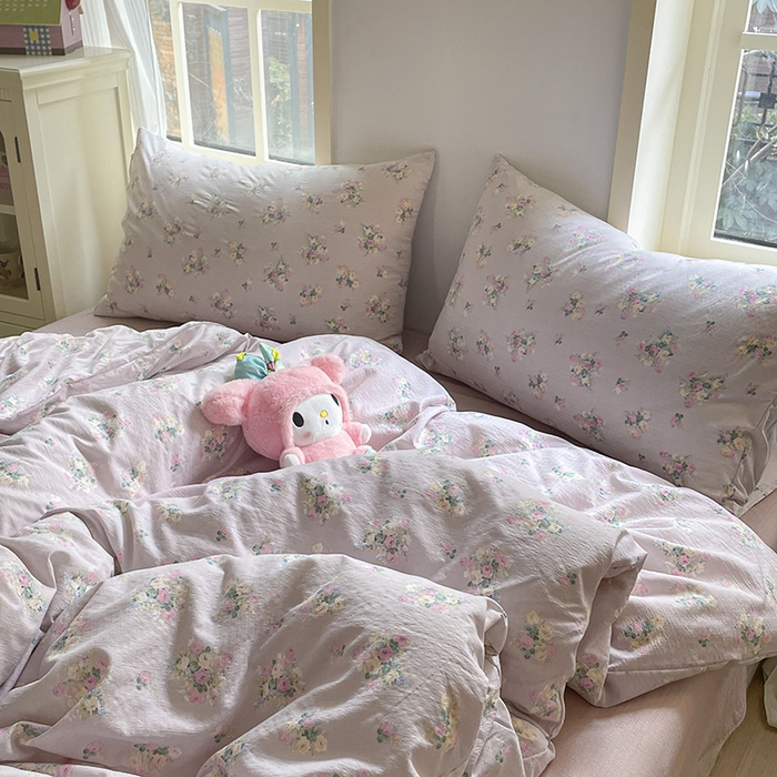 91家纺网 家纺一手货源 找家纺 水木坊 2025新款云感针织双层纱三件套四件套 奶油味的暗恋