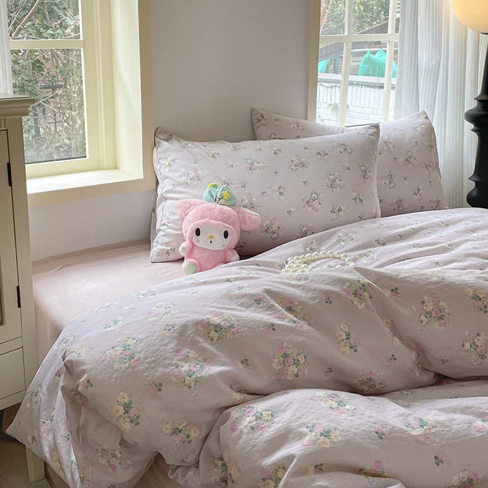 91家纺网 家纺一手货源 找家纺 水木坊 2025新款云感针织双层纱三件套四件套 奶油味的暗恋