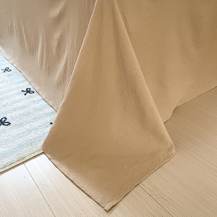 91家纺网 家纺一手货源 找家纺 水木坊 2025新款云感针织双层纱三件套四件套 奇妙小熊-米