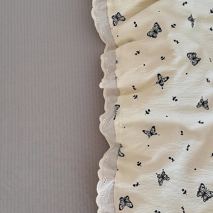 91家纺网 家纺一手货源 找家纺 斯卡诺家纺 2025新款纯棉花边双层纱四件套水洗棉四件套