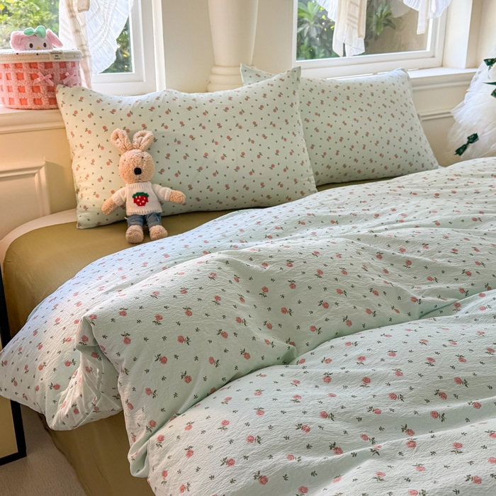 91家纺网 家纺一手货源 找家纺  （提供买家秀 爆款花型 不断货）2025新款超柔云感棉木棉双层纱单床单 旧情难续-绿