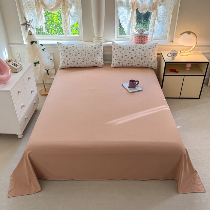  （提供买家秀 爆款花型 不断货）2025新款超柔云感棉木棉双层纱单床单 淡油奶狗