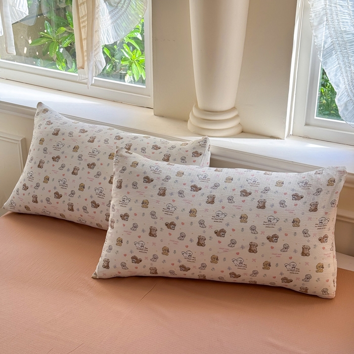 91家纺网 家纺一手货源 找家纺  （提供买家秀 爆款花型 不断货）2025新款超柔云感棉木棉双层纱单床单 淡油奶狗