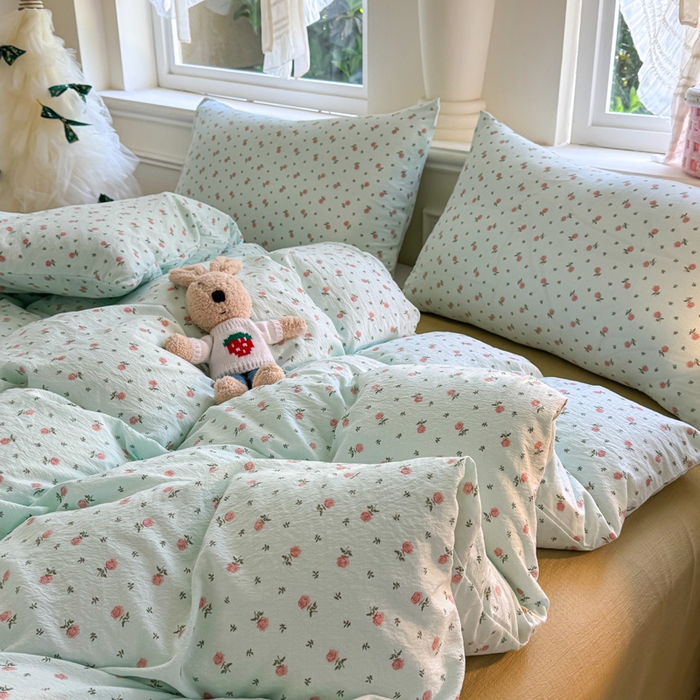 91家纺网 家纺一手货源 找家纺  （提供买家秀 爆款花型 不断货）2025新款超柔云感棉木棉双层纱单床单 旧情难续-绿