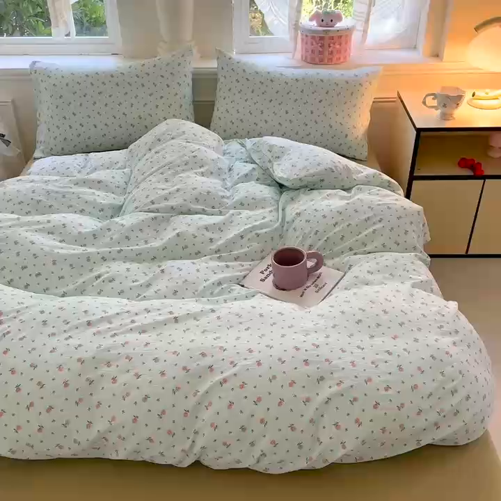 91家纺网 家纺一手货源 找家纺  （提供买家秀 爆款花型 不断货）2025新款超柔云感棉木棉双层纱单床单 旧情难续-绿
