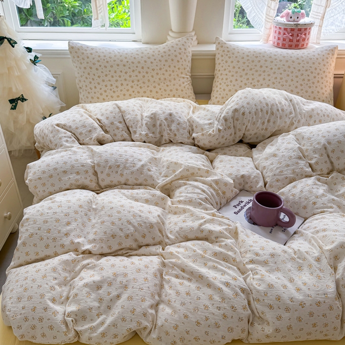 91家纺网 家纺一手货源 找家纺  （提供买家秀 爆款花型 不断货）2025新款超柔云感棉木棉双层纱单床单 橘子海