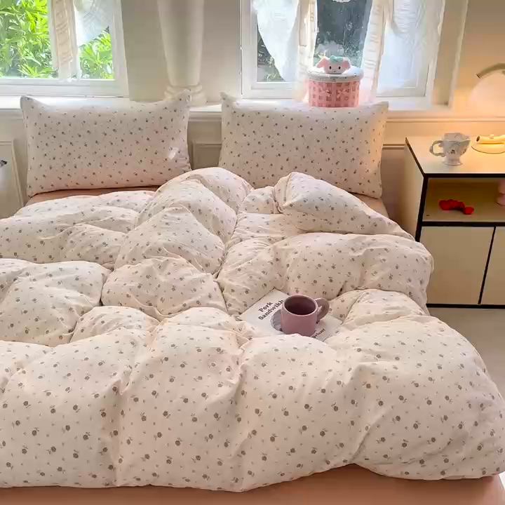 91家纺网 家纺一手货源 找家纺  （提供买家秀 爆款花型 不断货）2025新款超柔云感棉木棉双层纱单床单 旧情难续-咖