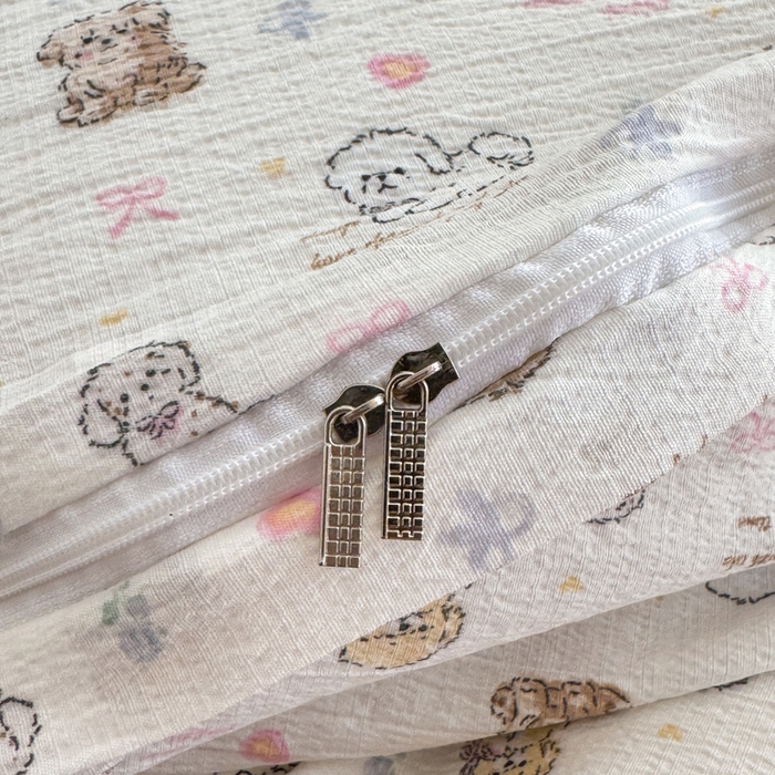 91家纺网 家纺一手货源 找家纺  （提供买家秀 爆款花型 不断货）2025新款超柔云感棉木棉双层纱单床单 淡油奶狗