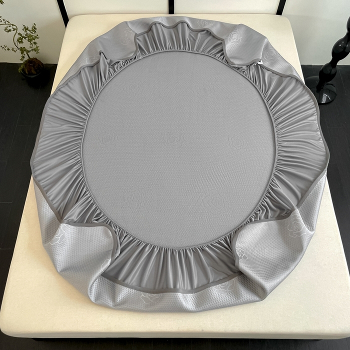 91家纺网 家纺一手货源 找家纺 （总）欧邦2025新款提花冰豆豆床笠款夏被四件套-牡丹系列