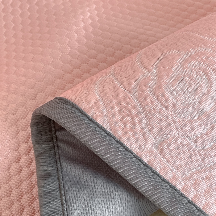 91家纺网 家纺一手货源 找家纺 欧邦2025新款提花冰豆豆床笠款夏被四件套-牡丹系列 牡丹-粉玉