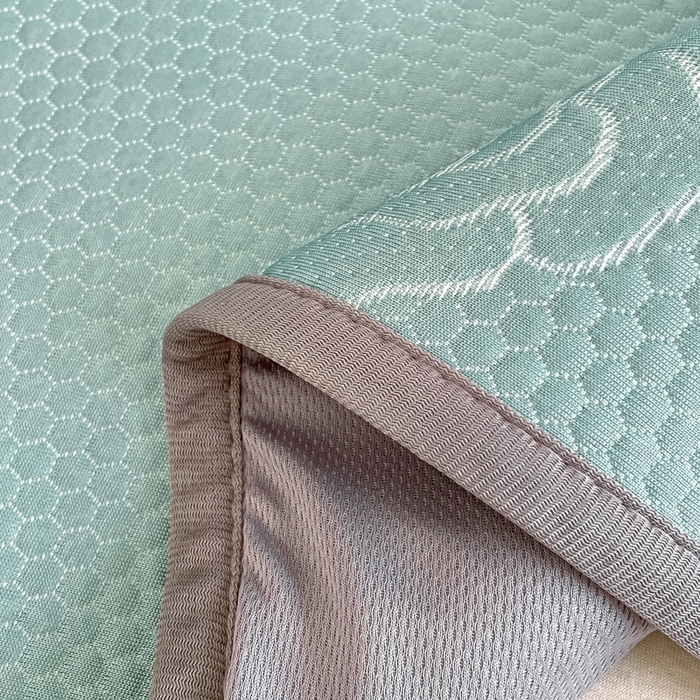 91家纺网 家纺一手货源 找家纺 欧邦2025新款提花冰豆豆床笠款夏被四件套-牡丹系列 牡丹-清雅绿