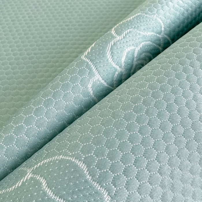 91家纺网 家纺一手货源 找家纺 欧邦2025新款提花冰豆豆床笠款夏被四件套-牡丹系列 牡丹-清雅绿