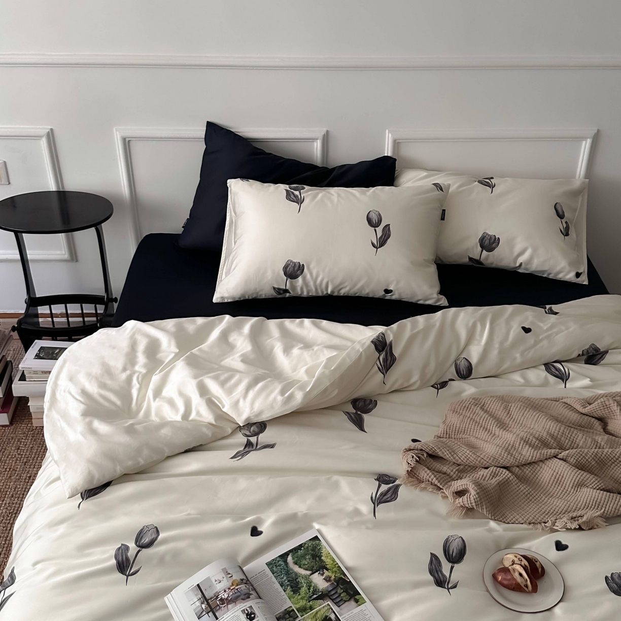 （总）2025新款数码印花全棉四件套-玫瑰的故事（送手提袋）【严格控价券后不低于  318和338元 】