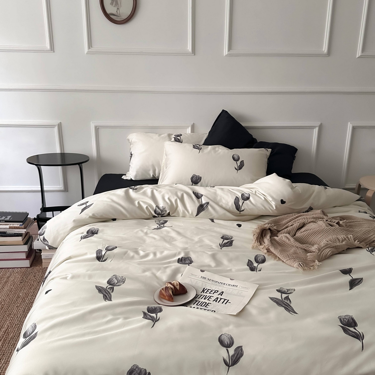 91家纺网 家纺一手货源 找家纺 （总）2025新款数码印花全棉四件套-玫瑰的故事（送手提袋）【严格控价券后不低于  318和338元 】