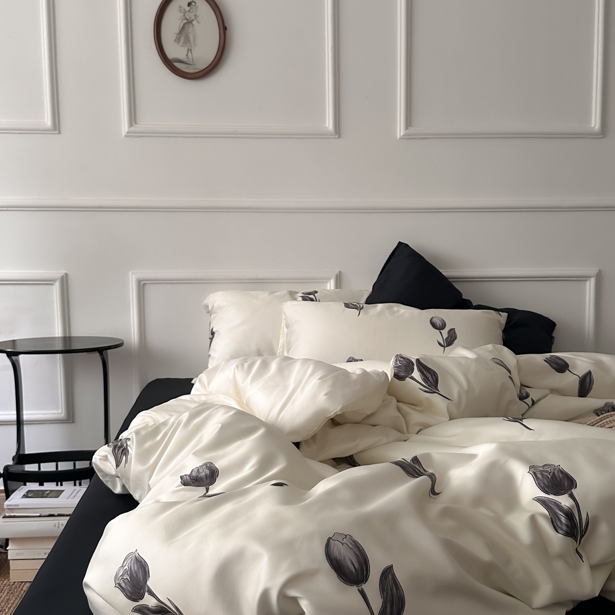 91家纺网 家纺一手货源 找家纺 （总）2025新款数码印花全棉四件套-玫瑰的故事（送手提袋）【严格控价券后不低于  318和338元 】