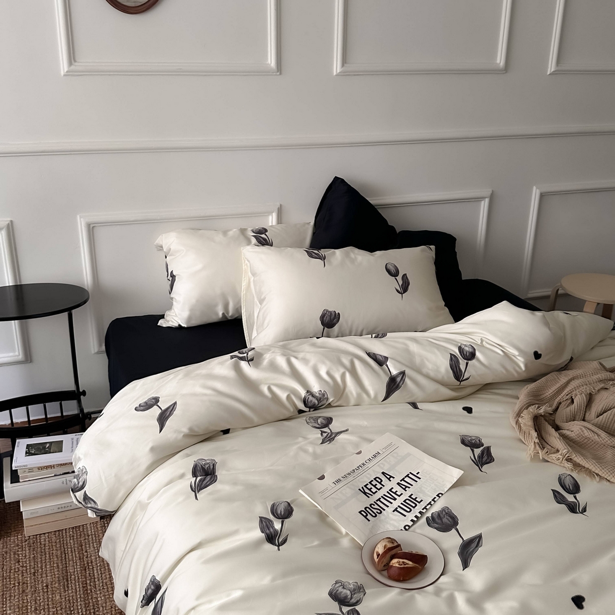 91家纺网 家纺一手货源 找家纺 （总）2025新款数码印花全棉四件套-玫瑰的故事（送手提袋）【严格控价券后不低于  318和338元 】