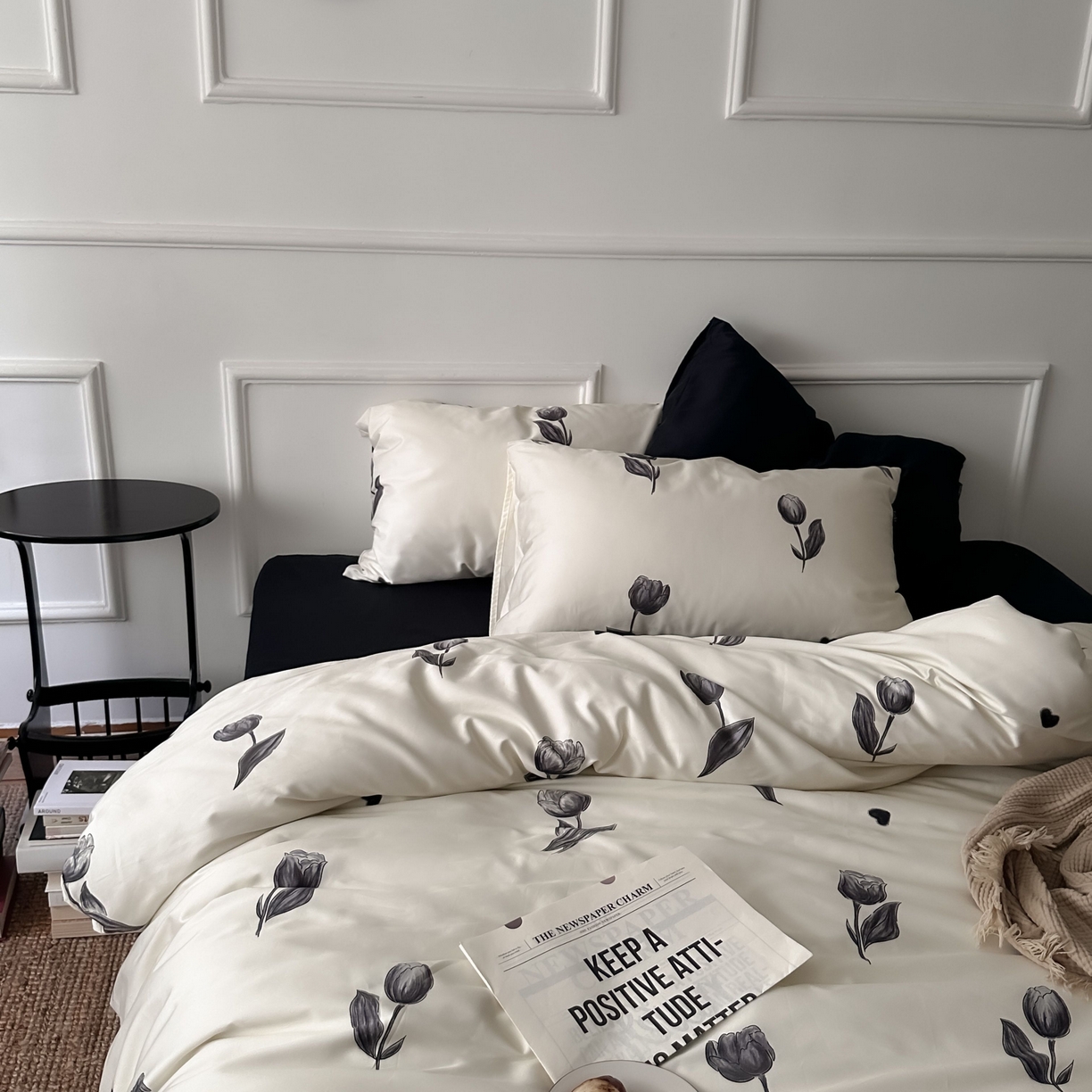 91家纺网 家纺一手货源 找家纺 （总）2025新款数码印花全棉四件套-玫瑰的故事（送手提袋）【严格控价券后不低于  318和338元 】