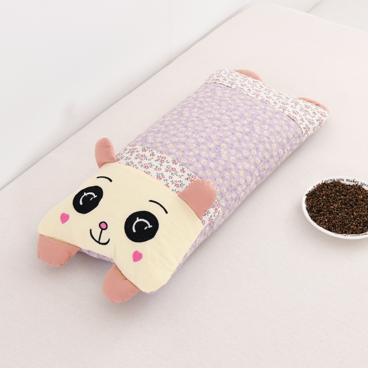 91家纺网 家纺一手货源 找家纺 （总）2025新款卡通大脸猫-皮卡熊-枕芯全棉荞麦枕印花枕头学生护颈枕儿童枕头