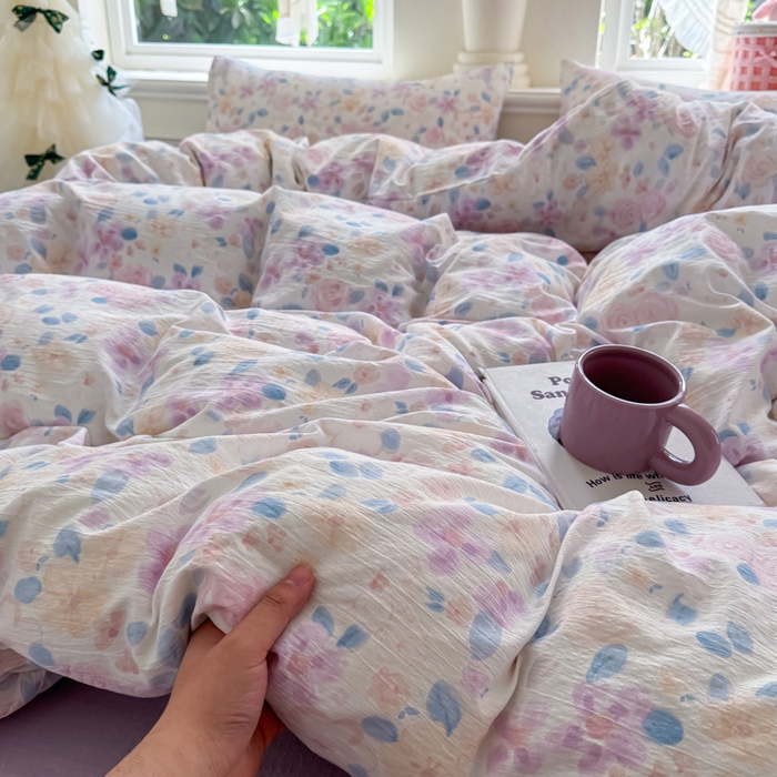  （提供买家秀 爆款花型 不断货）2025新款超柔A类云感棉木棉双层纱四件套 时间画报