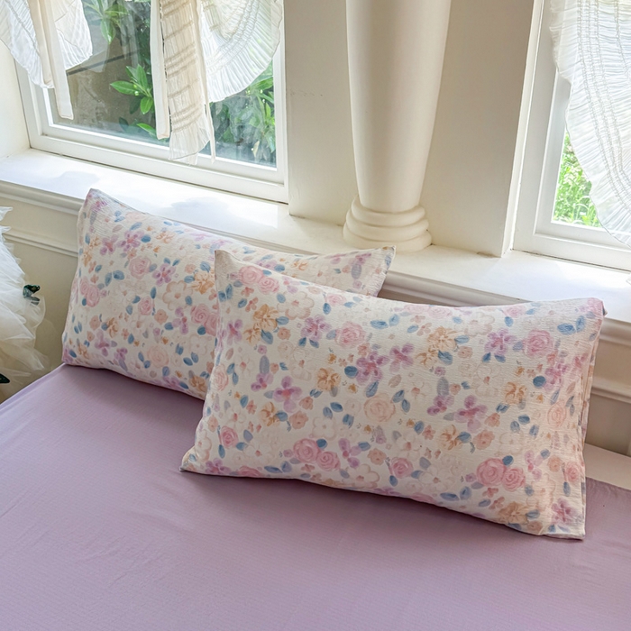 91家纺网 家纺一手货源 找家纺  （提供买家秀 爆款花型 不断货）2025新款超柔A类云感棉木棉双层纱四件套 时间画报