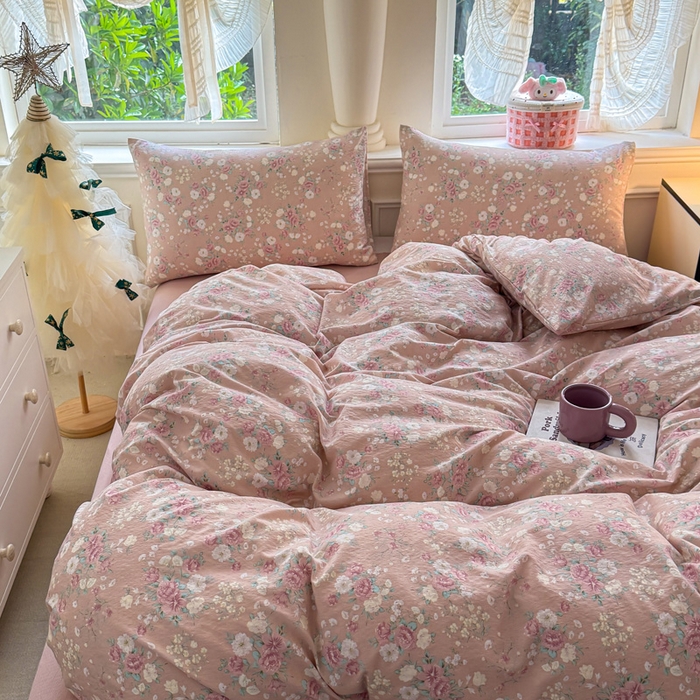 91家纺网 家纺一手货源 找家纺  （提供买家秀 爆款花型 不断货）2025新款超柔A类云感棉木棉双层纱四件套 爱如星辰