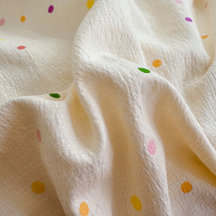 91家纺网 家纺一手货源 找家纺  （提供买家秀 爆款花型 不断货）2025新款超柔A类云感棉木棉双层纱四件套 波点世界