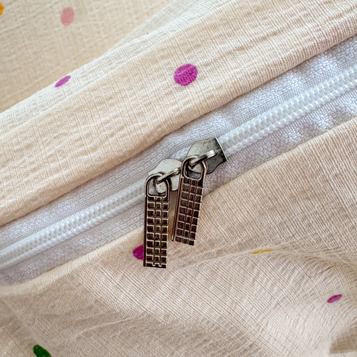 91家纺网 家纺一手货源 找家纺  （提供买家秀 爆款花型 不断货）2025新款超柔A类云感棉木棉双层纱四件套 波点世界