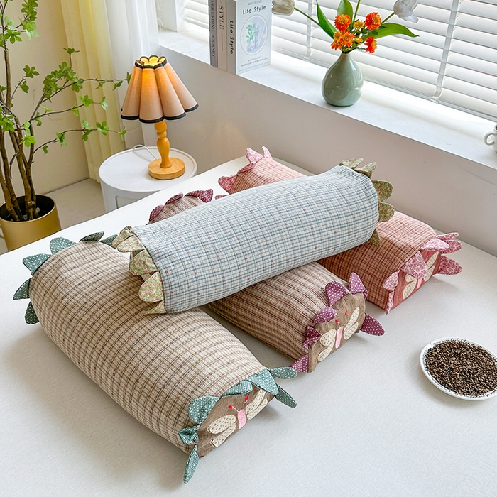 91家纺网 家纺一手货源 找家纺 （总）2025新款花蝴蝶荞麦枕头全棉双层纱儿童枕芯学生护颈枕