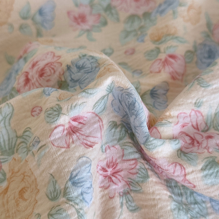 91家纺网 家纺一手货源 找家纺 斯卡诺家纺 2025新款纯棉花边双层纱夏被四件套水洗棉夏被四件套