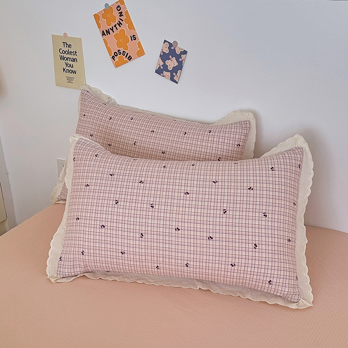 91家纺网 家纺一手货源 找家纺 斯卡诺家纺 2025新款纯棉花边双层纱夏被四件套水洗棉夏被四件套