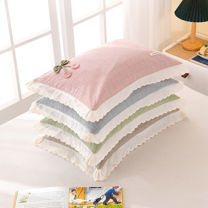 91家纺网 家纺一手货源 找家纺 （总）金牛枕芯 2025新款小樱桃枕头全棉水洗棉小提花枕芯花边可拆卸学生儿童枕头