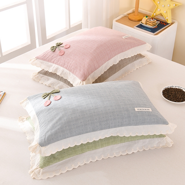 91家纺网 家纺一手货源 找家纺 （总）金牛枕芯 2025新款小樱桃枕头全棉水洗棉小提花枕芯花边可拆卸学生儿童枕头