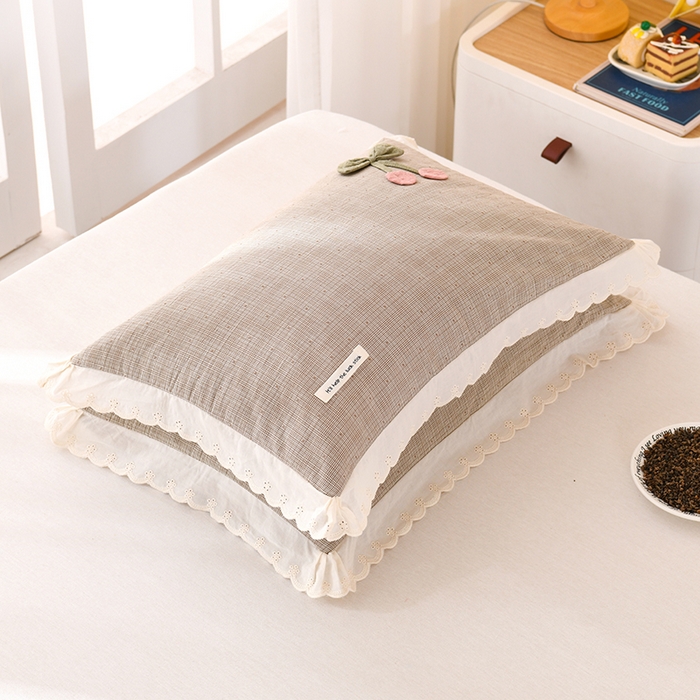 91家纺网 家纺一手货源 找家纺 （总）金牛枕芯 2025新款小樱桃枕头全棉水洗棉小提花枕芯花边可拆卸学生儿童枕头