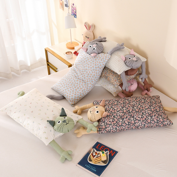 （总）金牛枕芯 2025新款全棉纯棉双层纱荞麦枕头枕芯卡通儿童 成人枕护颈枕 枕头枕芯