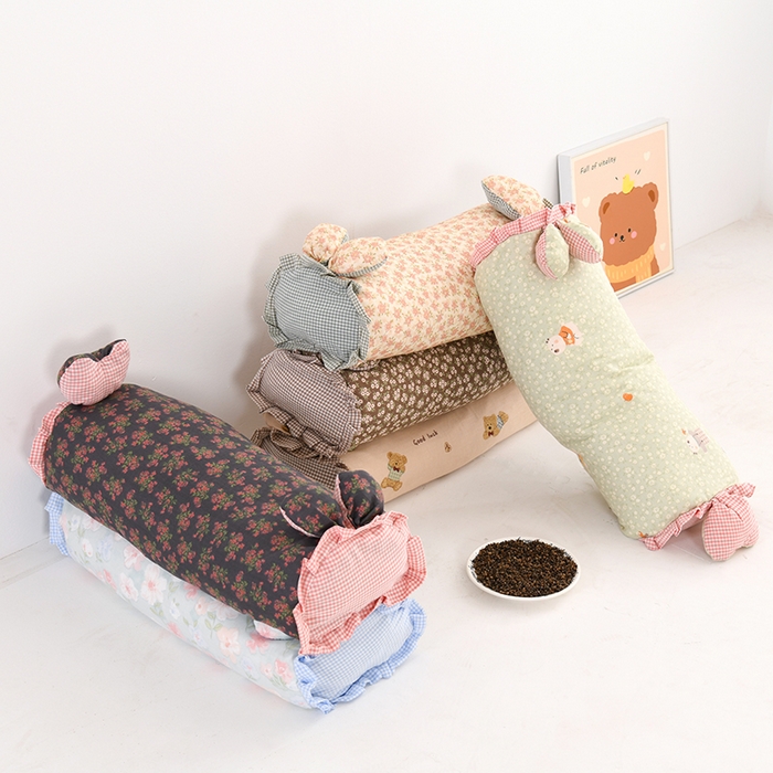 （总）金牛枕芯 2025新款全棉纯棉双层纱荞麦枕小碎花小清新卡通学生儿童枕枕头枕芯-田园兔