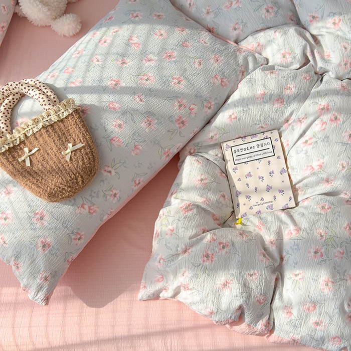 91家纺网 家纺一手货源 找家纺 竹合家纺 2025新品云感皱皱四件套跑量款小清新四件套