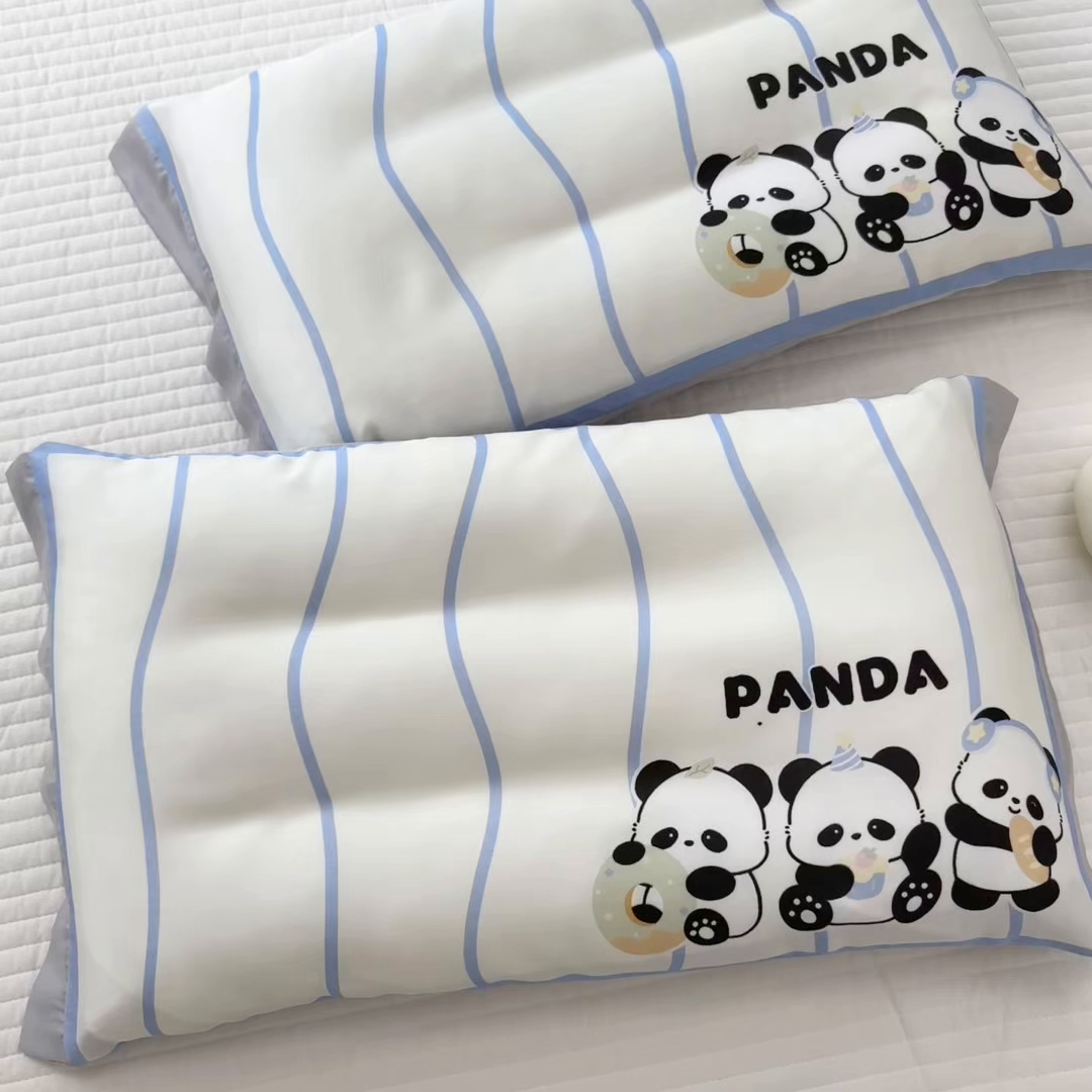 91家纺网 家纺一手货源 找家纺 慕尚2025儿童大版天丝枕套 3只熊猫