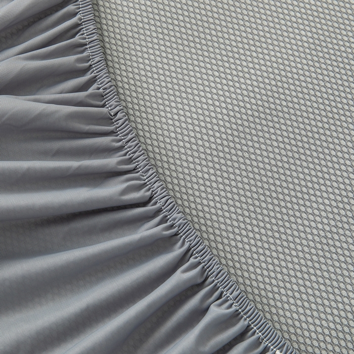 91家纺网 家纺一手货源 找家纺 乐居家纺 2025新款中分子PE凉感凉豆豆提花凉席床笠款 绿色-异形线条