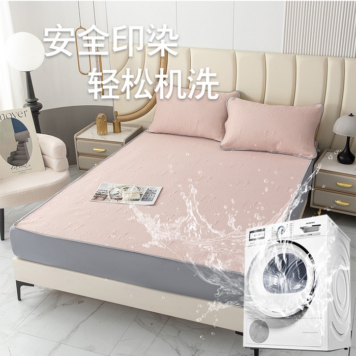 91家纺网 家纺一手货源 找家纺 （总）乐居家纺 2025新款中分子PE凉感凉豆豆提花凉席床笠款