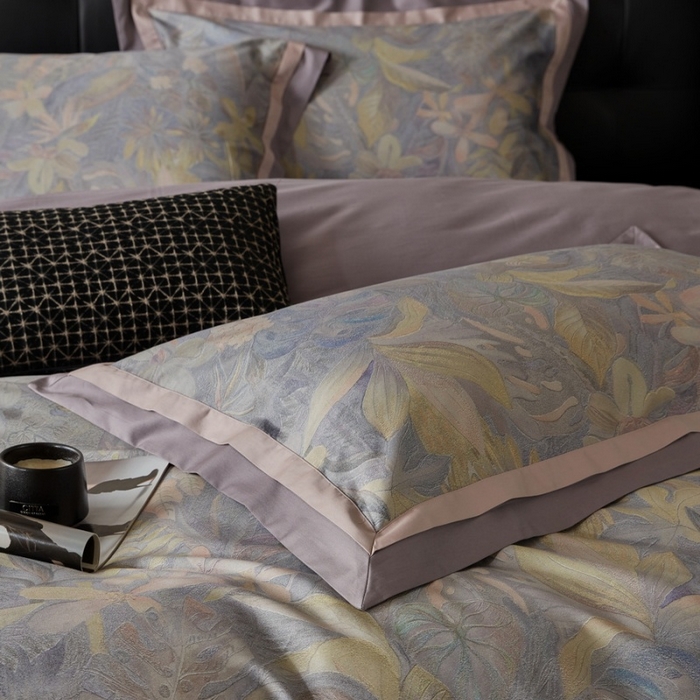 91家纺网 家纺一手货源 找家纺 由丽家纺 2025新款数码印花双层边拼角活性数码印花四件套（控价券后399起） 叶景-紫