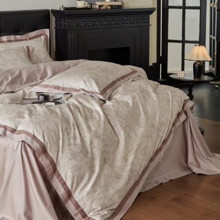 91家纺网 家纺一手货源 找家纺 （总）由丽家纺 2025新款数码印花双层边拼角活性数码印花四件套（控价券后399起）,浮世-粉,浮世-灰,浮世-紫,叶景-粉,叶景-紫