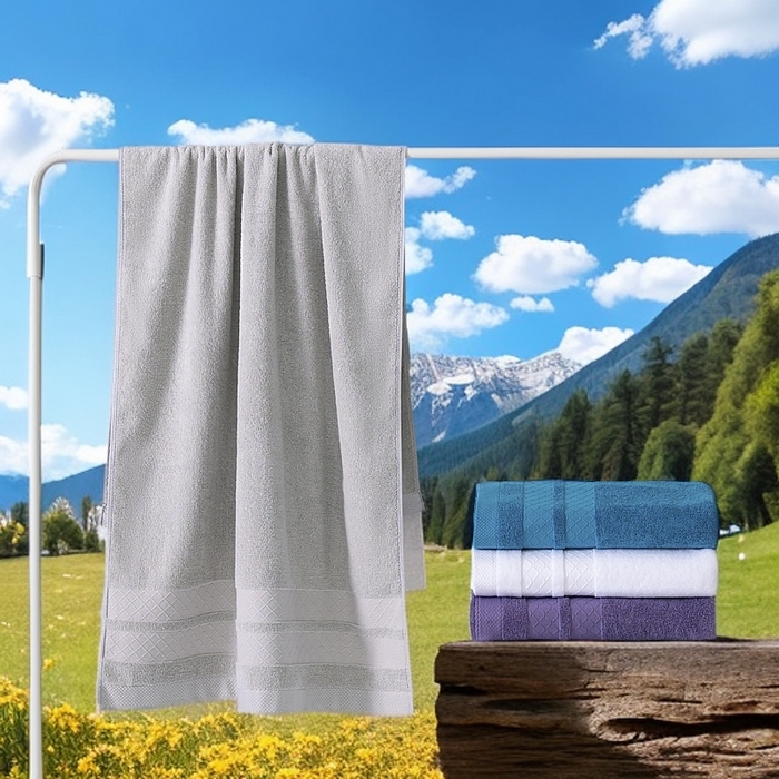 91家纺网 家纺一手货源 找家纺 （总）彩虹毛巾2025新款菱形格全棉加厚毛巾纯棉毛巾浴巾套装跨境外贸产品长绒棉毛巾浴巾套装