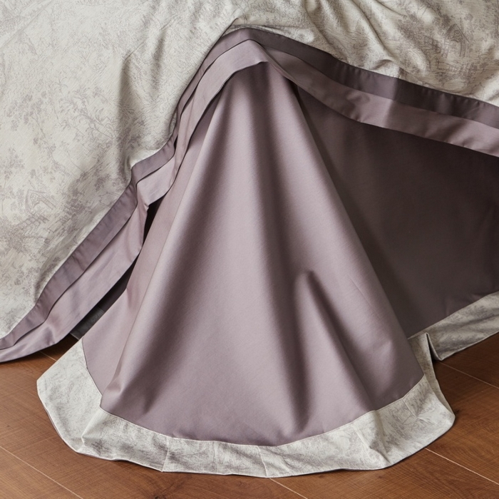 91家纺网 家纺一手货源 找家纺 由丽家纺 2025新款数码印花双层边拼角活性数码印花四件套（控价券后399起） 浮世-灰