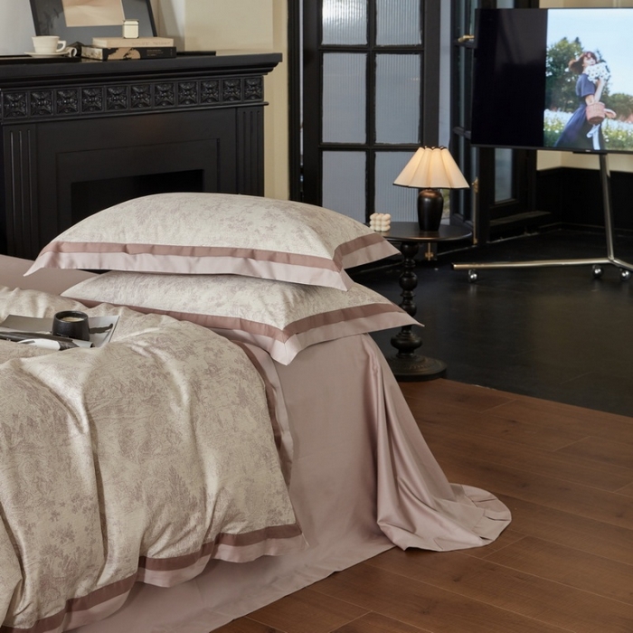 91家纺网 家纺一手货源 找家纺 （总）由丽家纺 2025新款数码印花双层边拼角活性数码印花四件套（控价券后399起）