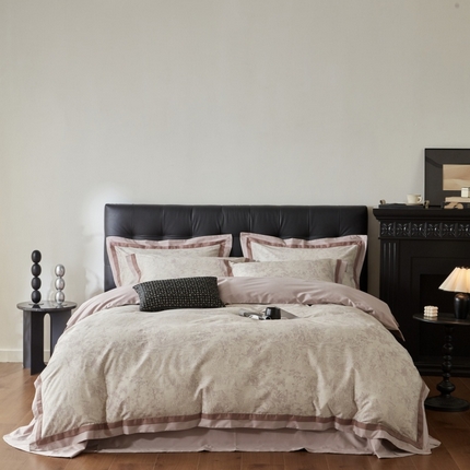 由丽家纺 2025新款数码印花双层边拼角活性数码印花四件套（控价券后399起） 浮世-粉