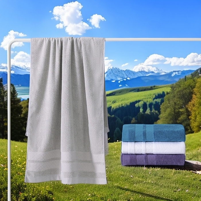 91家纺网 家纺一手货源 找家纺 （总）彩虹毛巾2025新款菱形格全棉加厚毛巾纯棉毛巾浴巾套装跨境外贸产品长绒棉毛巾浴巾套装