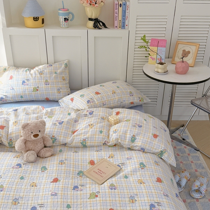 91家纺网 家纺一手货源 找家纺 （总）于果 2025新款全棉双层纱四件套第五批