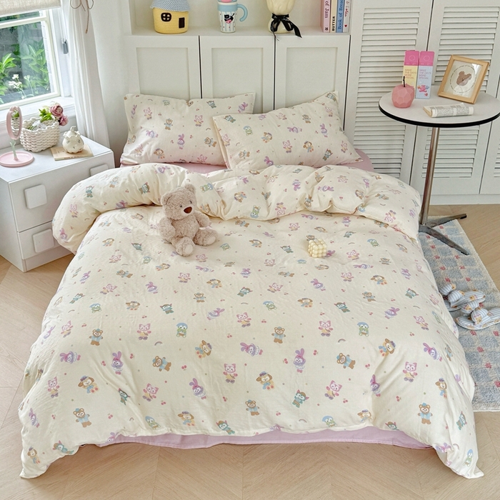 91家纺网 家纺一手货源 找家纺 （总）于果 2025新款全棉双层纱四件套第五批